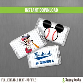 Mickey Baseball Party Mini Chocolate Wrappers 